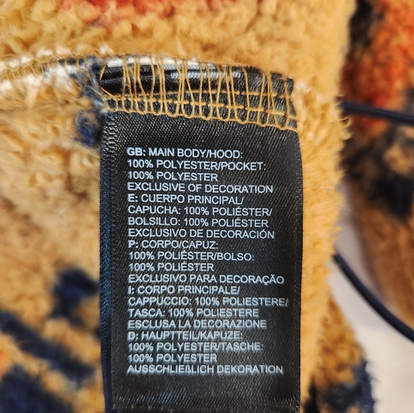 Vintage North Face Men Tan Aztec Geometric Sherpa 1/2 Zip Hoodie Size XL Plush - Picture 15 of 16